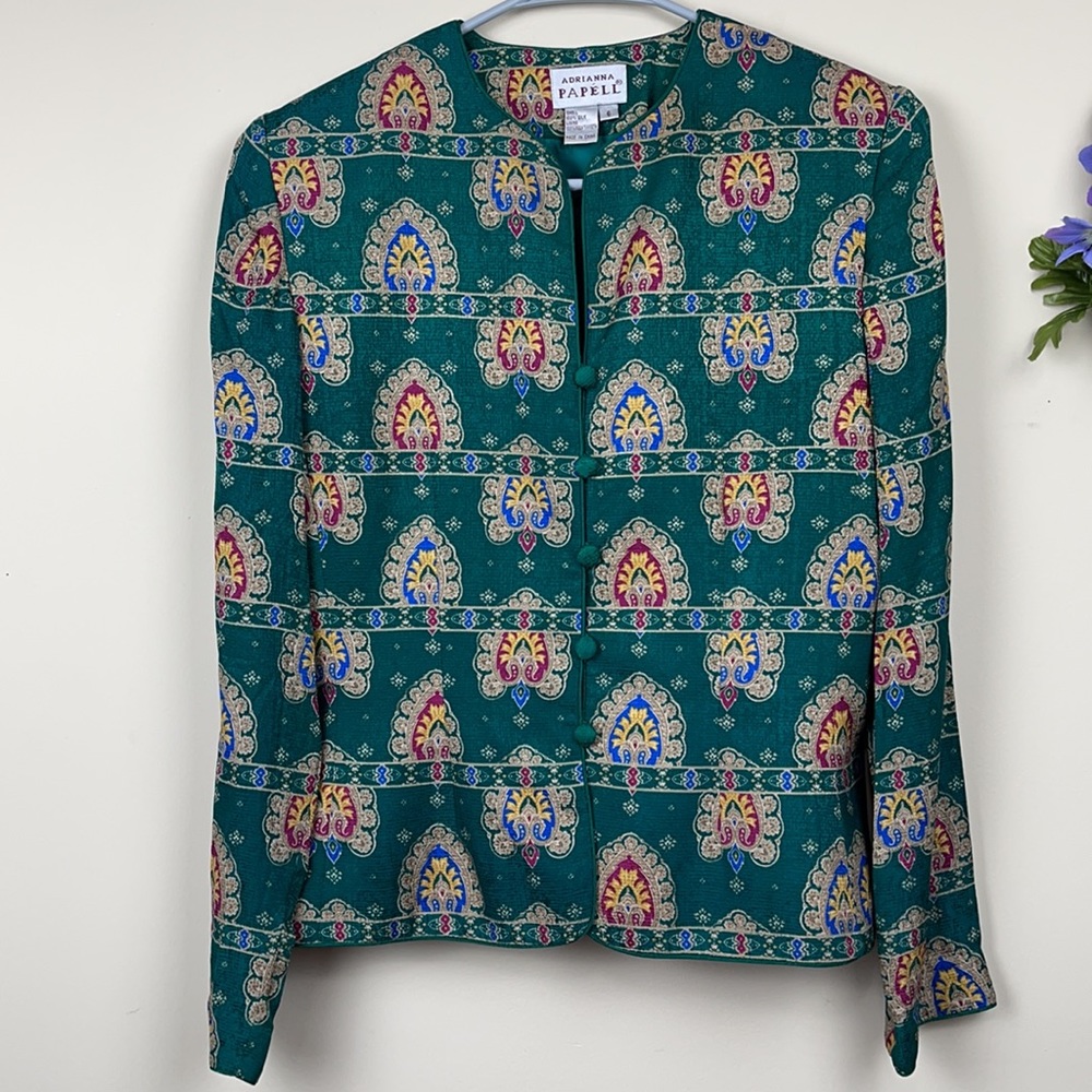 Adrianna papell 100% silk blazer Size 6